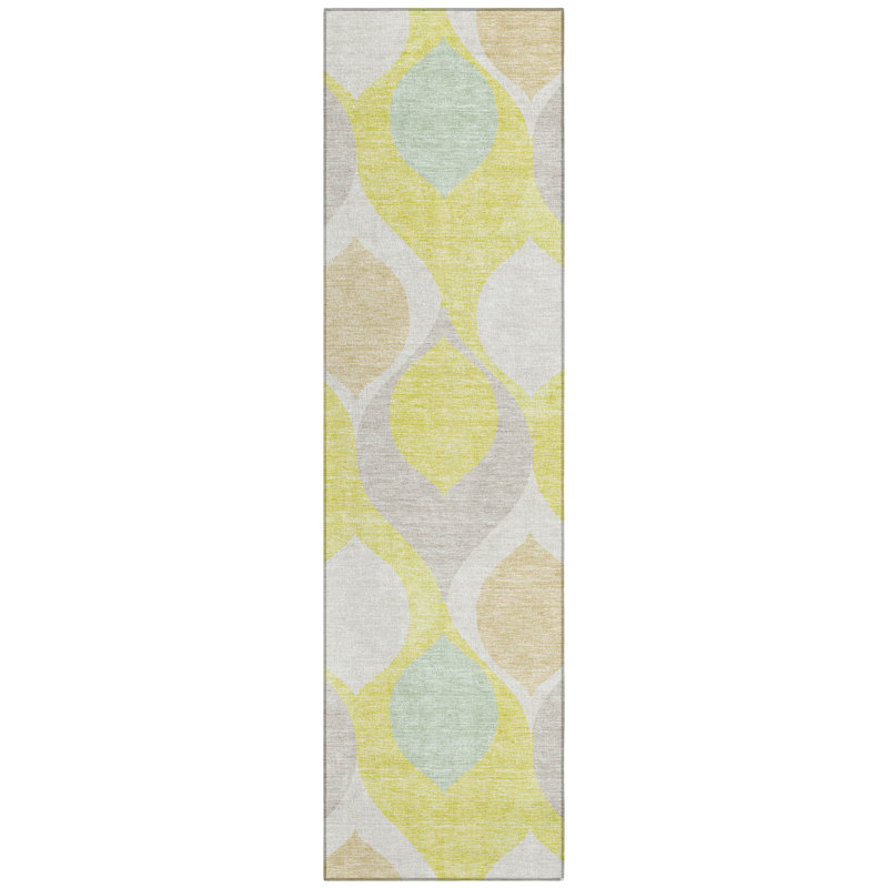 Washable Geometric Indoor / Outdoor Rug, Runner 2'3" x 7'6"