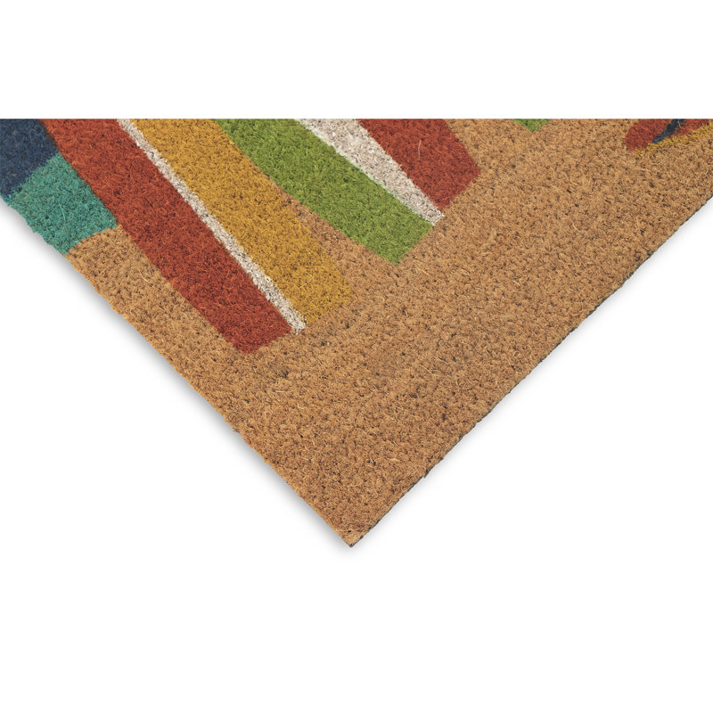 Tapis d'extérieur antidérapant Sedbergh, Bleu marine / bleu sarcelle / orange