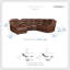 Canapé modulaire traditionnel en similicuir de 101 po avec méridienne gauche Denby-1297216590-1297216591