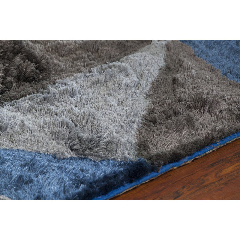 Flemish Shag Dark Grey Area Rug, Rectangle 7'9" x 10'6"