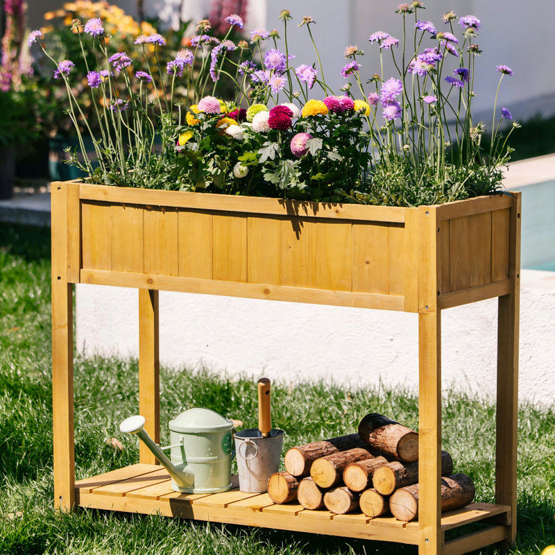 Wood Raised Garden Bed, Yellow