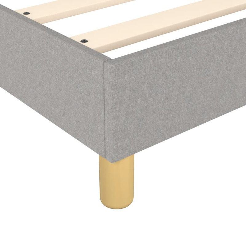 Box Spring Bed Base Platform Bed Frame with Mattress for Bedroom, Extra-long Twin, White/Light Gray