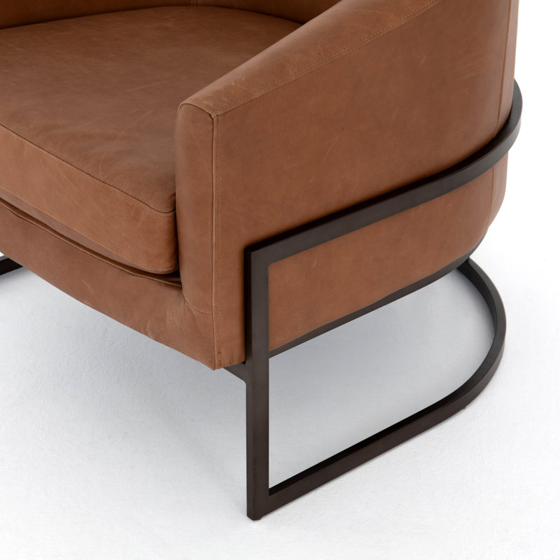 Corbin Barrel Chair, Chaps Sand Top Grain Leather