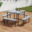 Ensemble de table de pique-nique pour 4-8 personnes avec trou de parasol