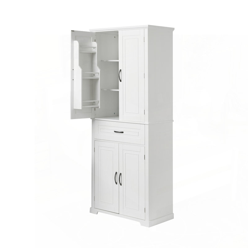 Armoire de rangement polyvalente avec tablette réglable, Blanc
