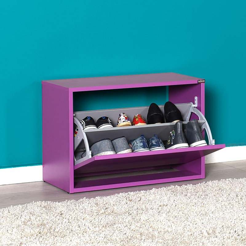 Baneen 8 Pair Shoe Storage Cabinet, Purple