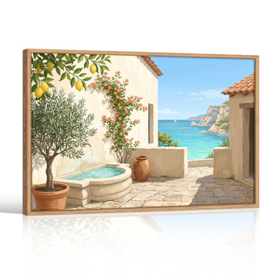 Ensemble de 1 tableau sur toile Jardin méditerranéen