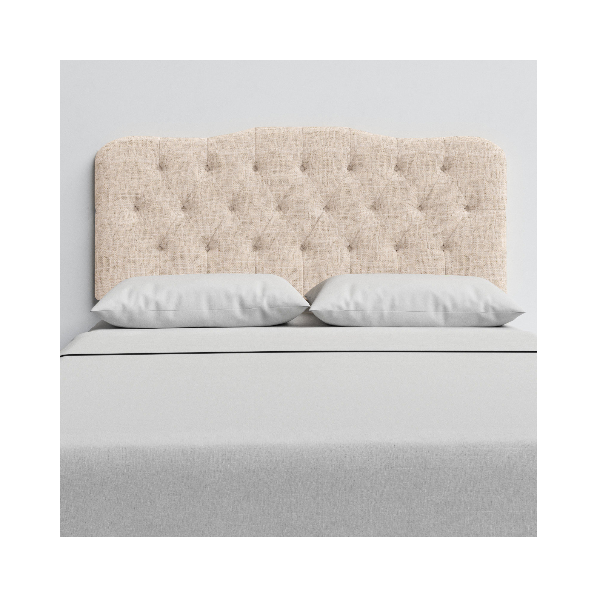 Rodan Upholstered Headboard, Queen, Classic Talc Linen