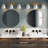3-Lights Farmhouse Wall Light Fixture, Bathroom Vanity Light With Brass Metal Frame And Gold And White Cage Shades For Bathroom And Vanity, Gold Brass/White