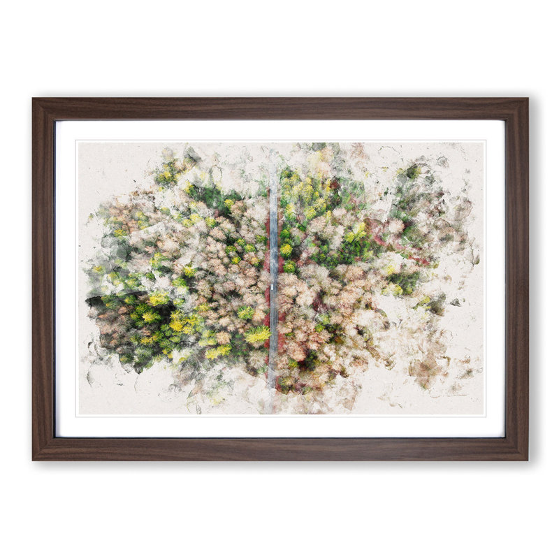 Separating the Forest - Picture Frame Painting Print, 24cm H x 33cm W x 2cm D, Walnut Framed