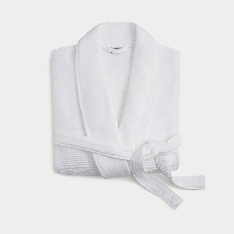 Waffle Bath Robe, White, XXL