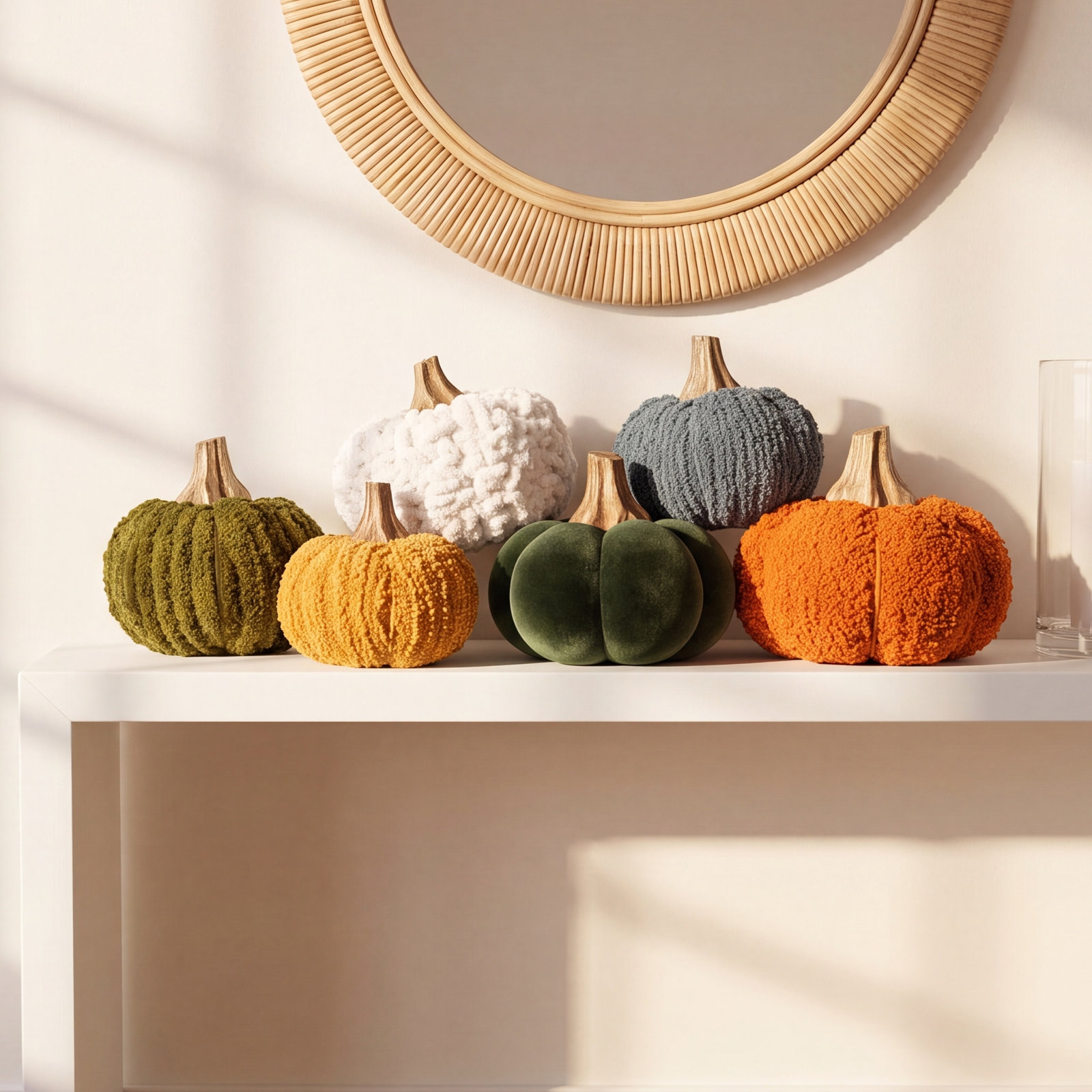 Boucle Velvet Pumpkin Holiday Accent, 3" H x 3.5" W x 3.5" D