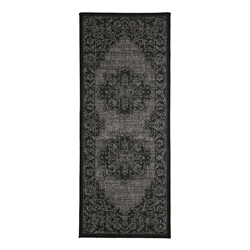 Gel Medallion Black, Runner 60 x 230 cm