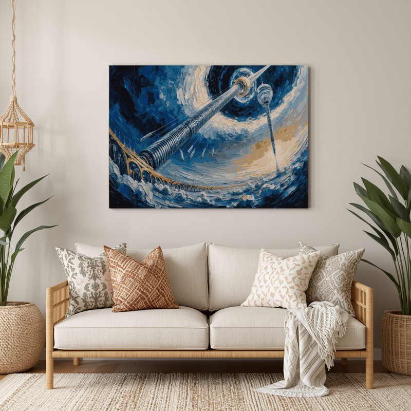 Art mural en métal bleu, H 20 po x l 20 po x P 0,05 po