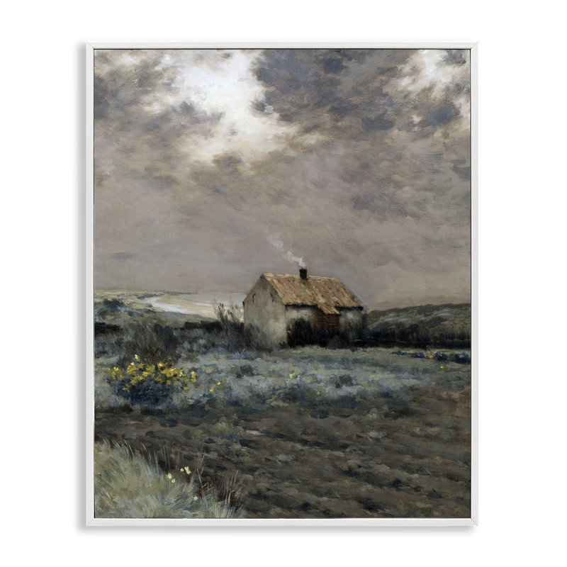 Cabane en giclée encadrée champ couvert, design par lettré et doublé, H 14 po x l 11 po