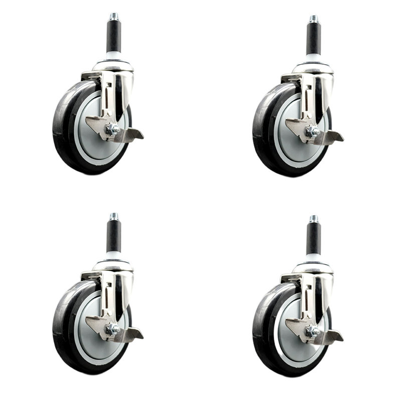 Roulettes pivotantes, H 5 po x l 5 po