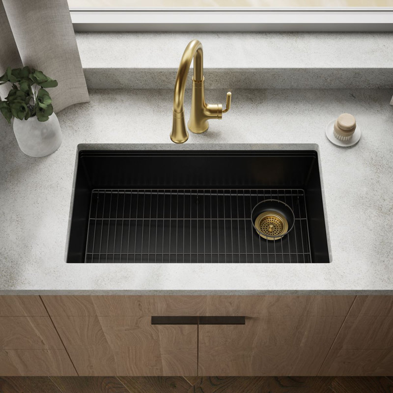 Billings 32-1/2 In. Undermount Single-Bowl Kitchen Sink, Matte Black
