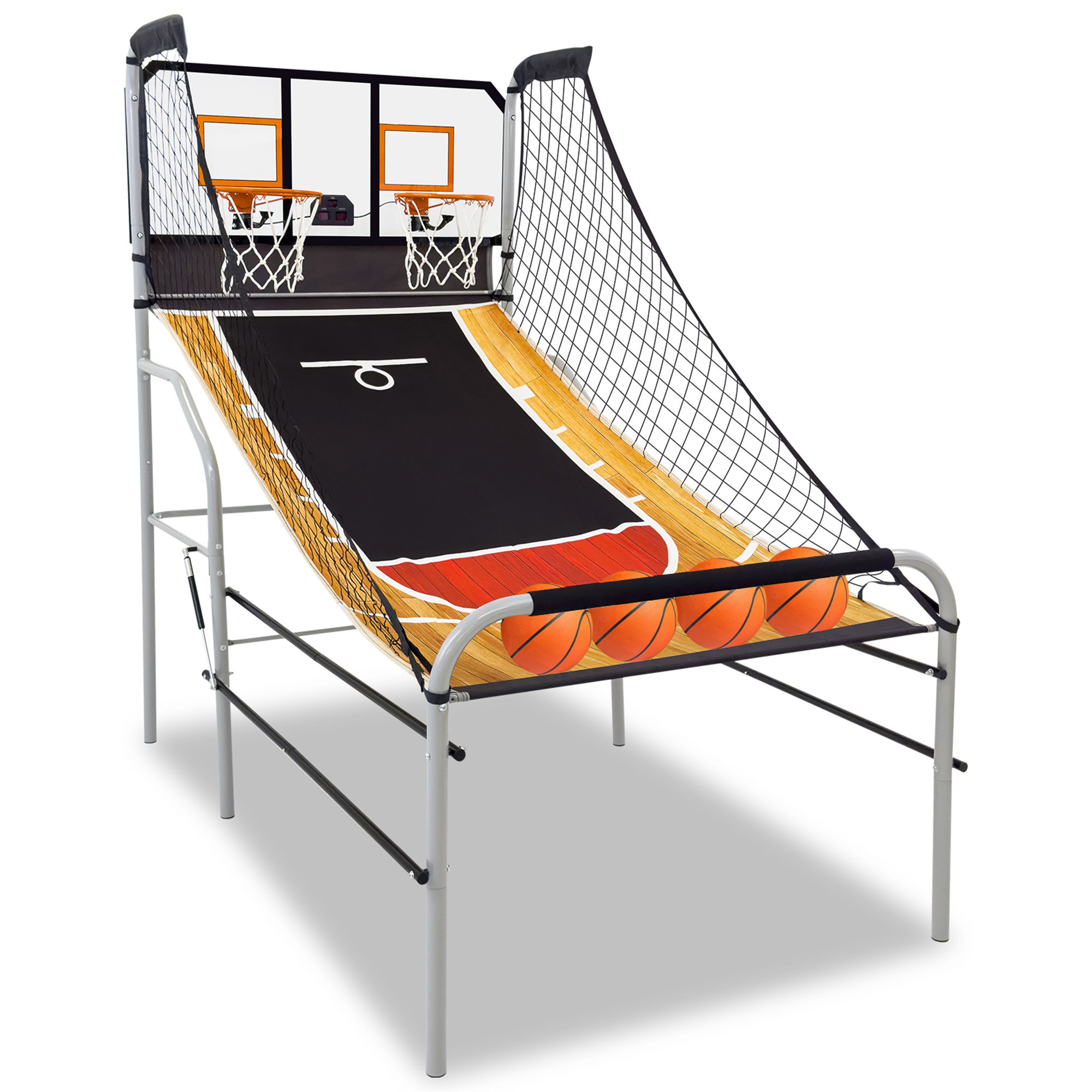 RayChee Foldable Basketball Arcade Game with 4 Balls and LED Scoring