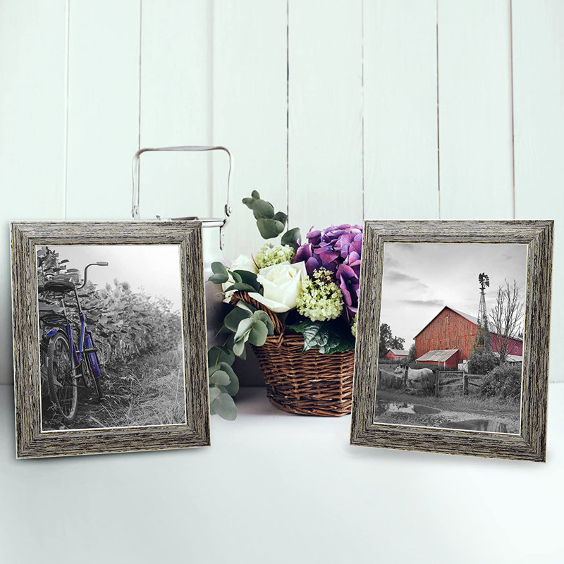 Cadre photo, 8 po x 10 po, Brun rustique