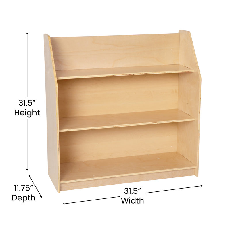 Adjustable Natural Birch 3-Tier Kid-Friendly Bookshelf