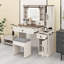 Coiffeuse moderne avec miroir réglable, éclairage et concentrateur électrique intégré-1352901312