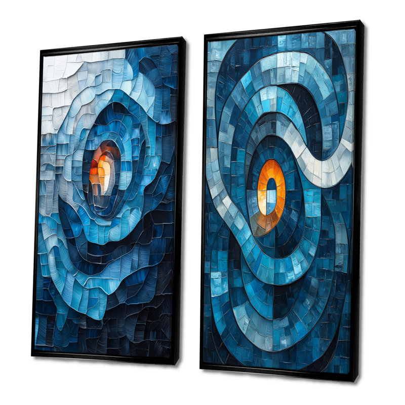 Modern Modern, H 28 po x l 25 po, Cadre flottant noir
