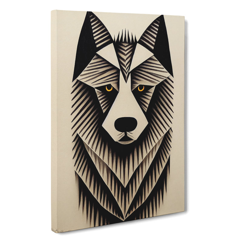 Wolf Art Abstract No.1 - Print, Wrapped Canvas, 50cm H x 35cm W, No Matte