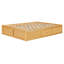 Structure de lit plateforme grand format avec 4 tiroirs de rangement et un casier de rangement au pied de lit, sans tête de lit, design moderne et peu encombrant - naturel-1478164245