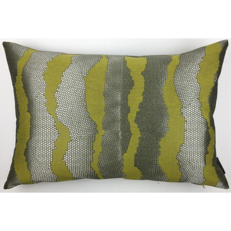 Coussin lombaire abstrait plumes Carrow, Vert