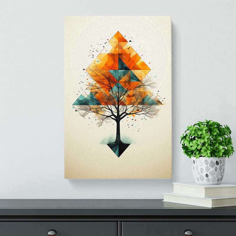 Tree Geometric - Print, 76cm H x 50cm W x 3cm D