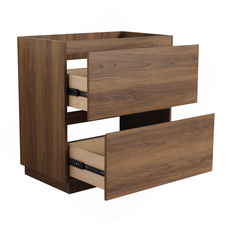 Meuble-lavabo de salle de bain 30 po sans lavabo, meuble-lavabo de salle de bain encastré moderne avec double tiroir, meuble-lavabo de salle de bain autoportant, bois d'ingénierie