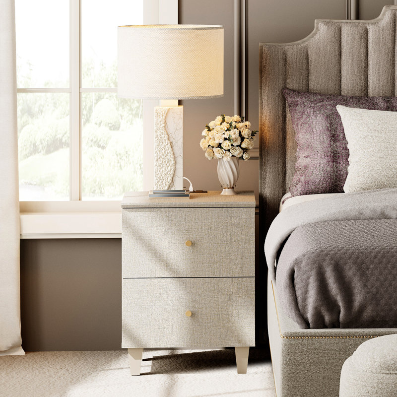 Cabriano 17.7 " W Nightstand, Beige, Individual