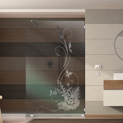 Paroi de douche fixe en verre trempé l 24 po x H 75 po