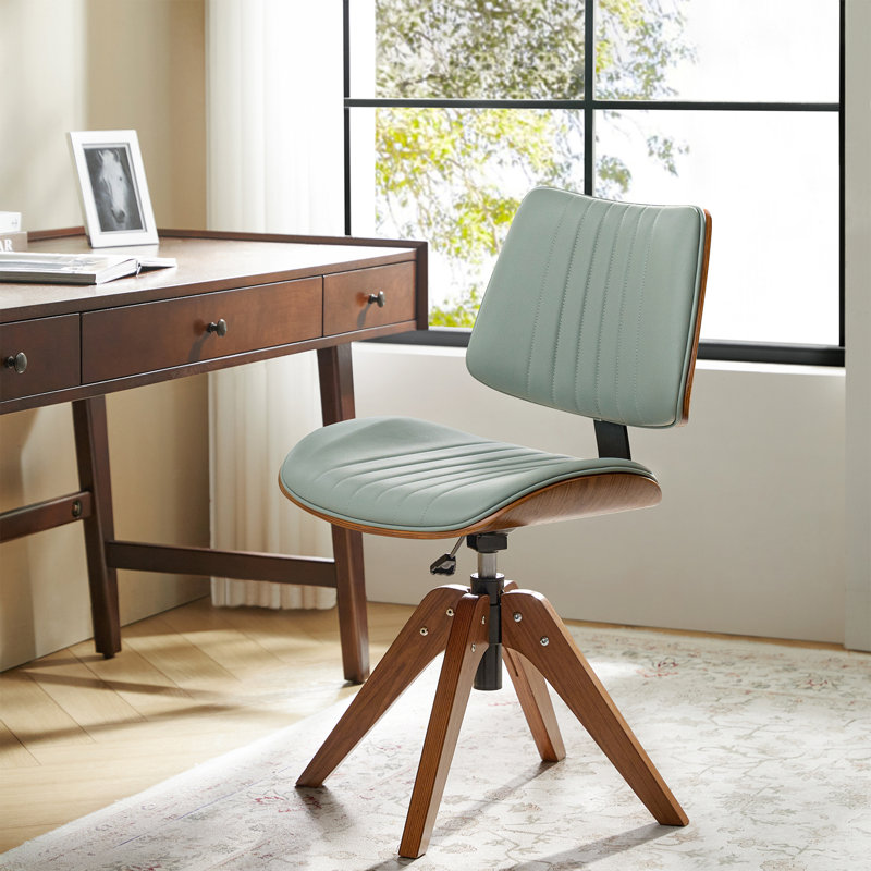 Chaise de bureau pivotante rembourrée Oswina, Sage
