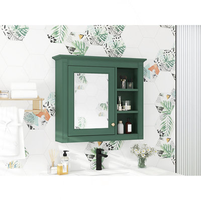 Armoire de rangement murale avec miroir, fonctionnelle et élégante pour vos besoins de salle de bain.