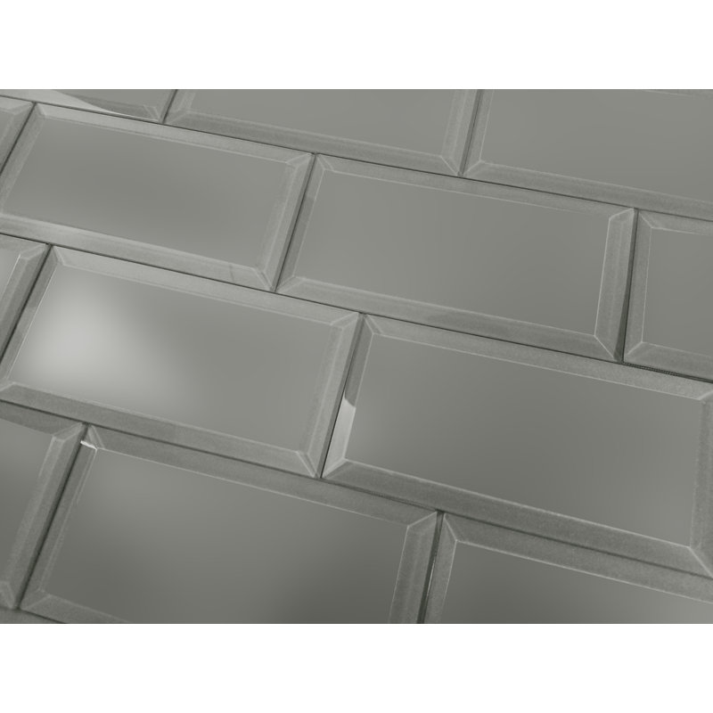 SAMPLE-Frosted Elegance Matte 3" x 6" Beveled Glass Subway Tile