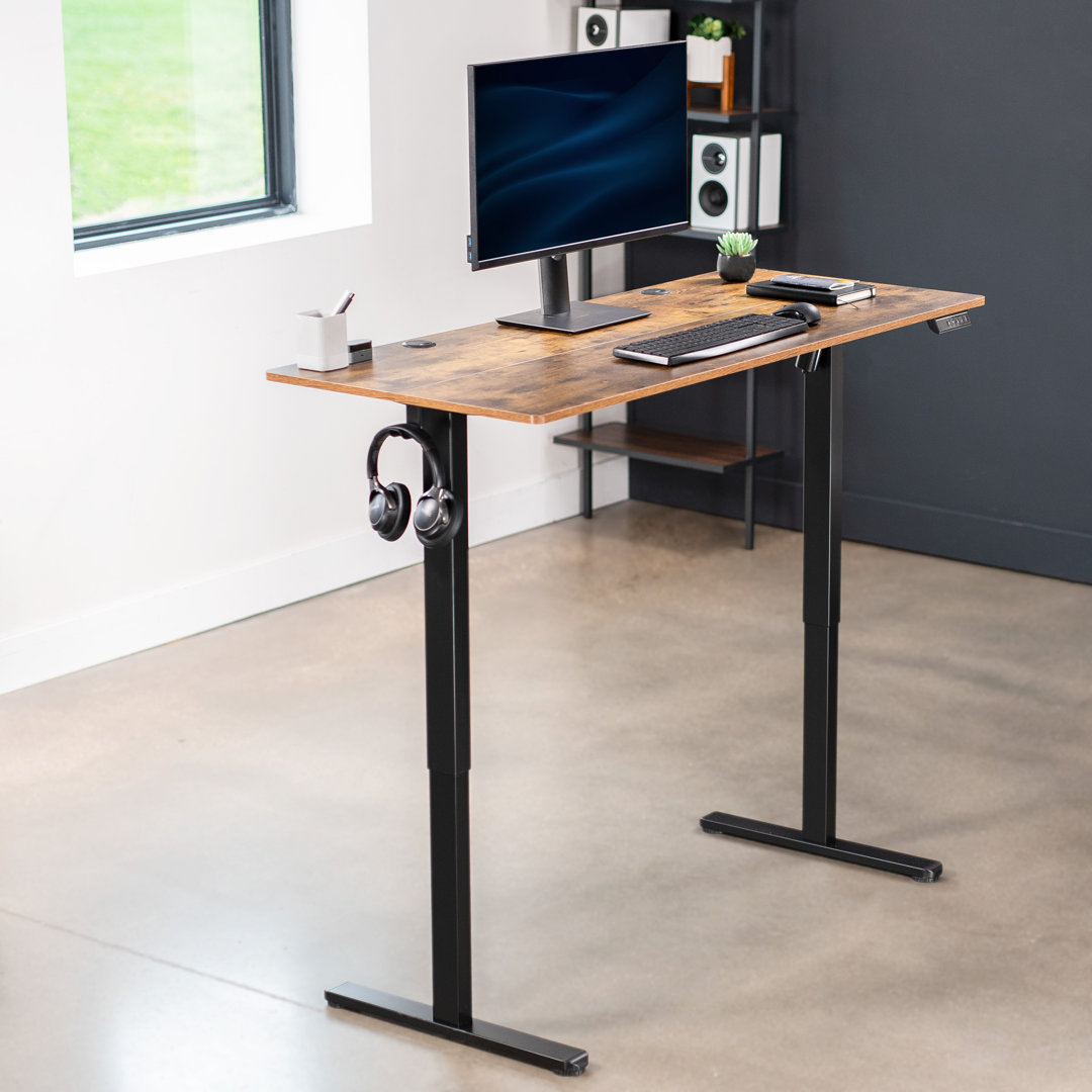 VIVO 55" x 24" Electric Sit Stand Desk, Height Adjustable Workstation (E155TB series) Vivo Color 