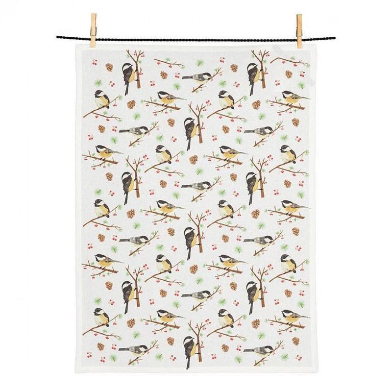 Serviette à thé Chickadees On Winter Branches