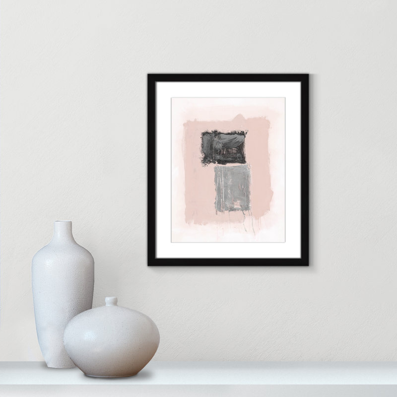 Thomasin Pink, Black And Silver Shimmer II On Paper by Joss & Main Print, Cadre noir mat, H 19 po x l 16 po x P 1,25 po