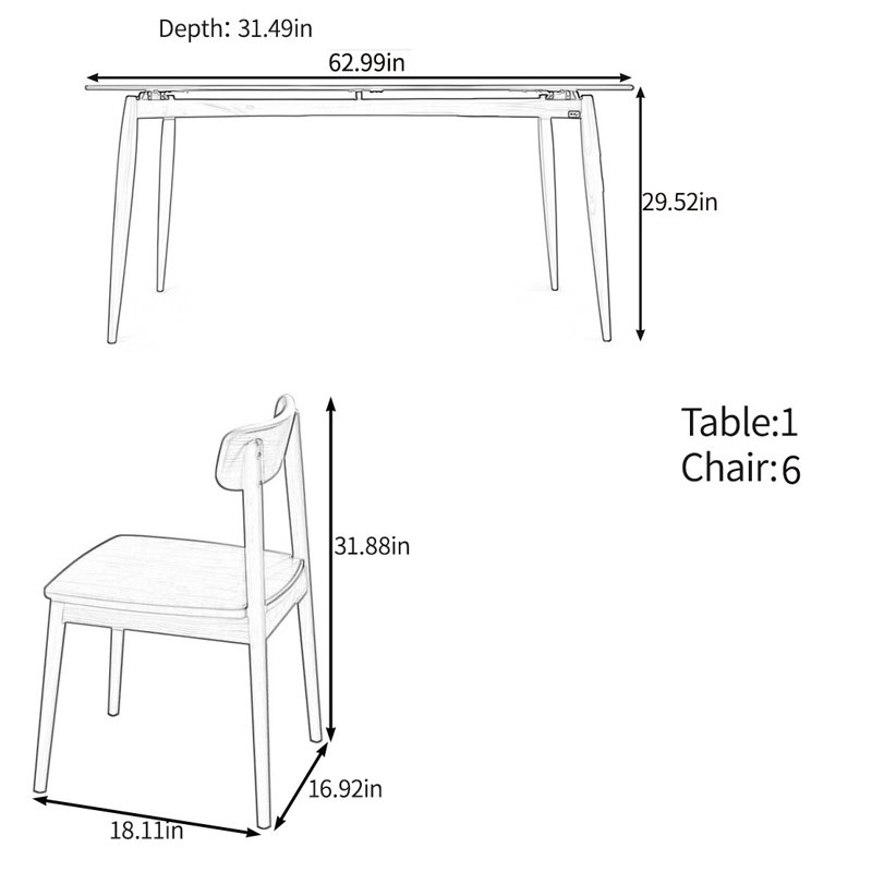 Ensemble de table en noyer noir