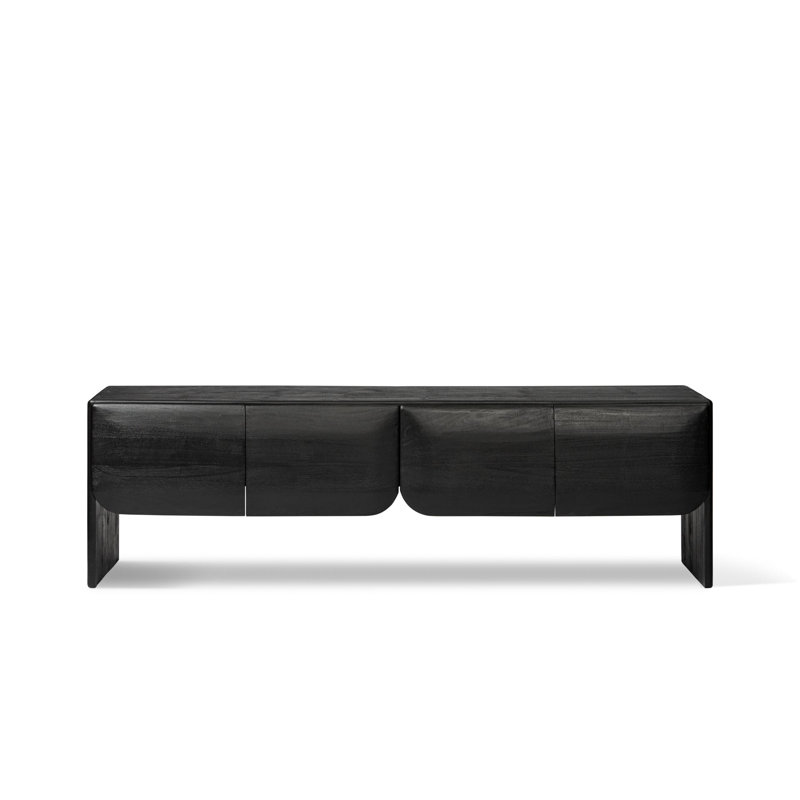 Neascu 200cm Solid Wood Sideboard, Black