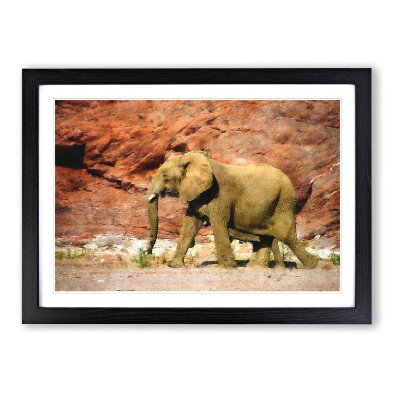 Elephant Vol.6 - Picture Frame Graphic Art, 36cm H x 48cm W x 2cm D, Black Framed
