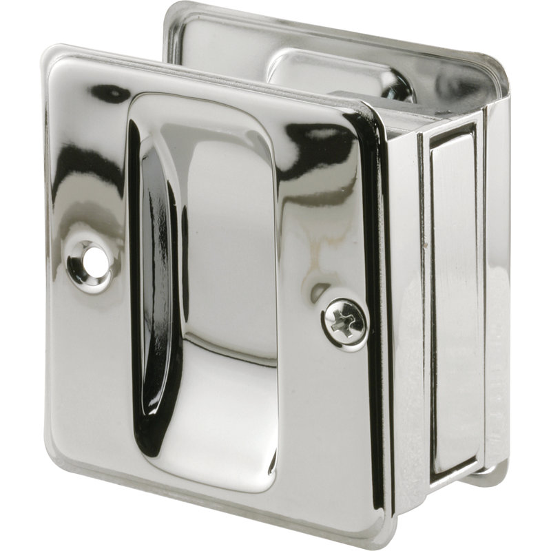 Poignée et poignée de porte à gousset, L 2-1 / 2 po x l 1-3 / 8 po x P 2-3 / 4 po, solide, chromée (paquet de 1), Chrome