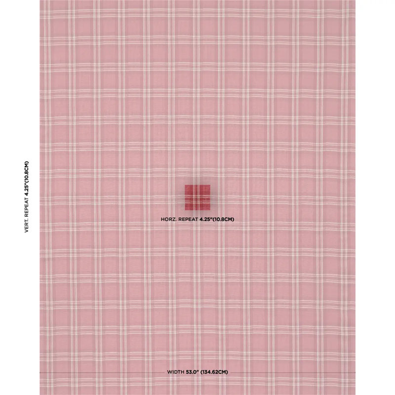 Check Rustique Fabric, Red