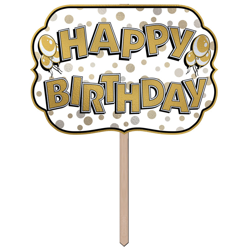 Enseigne en aluminium «Happy Birthday»