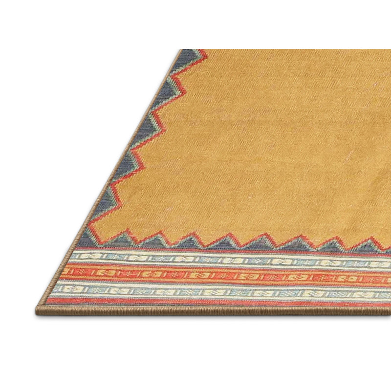 Tapis contemporain beige / gris / orange, Rectangle 8 pi x 12 pi