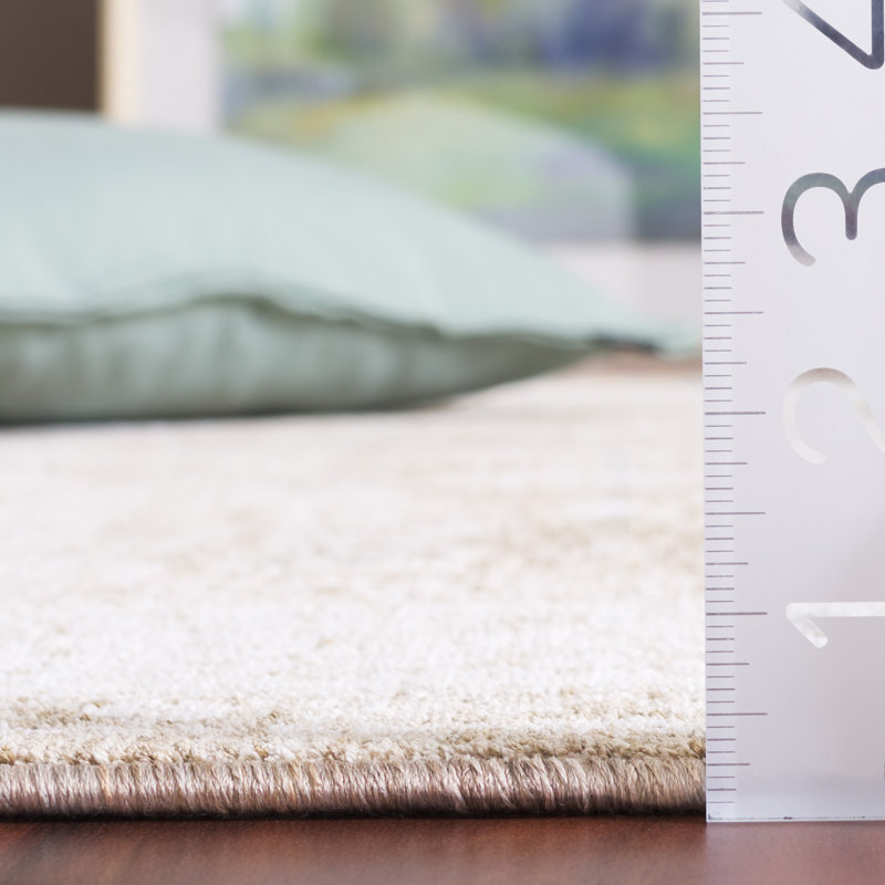 Mason 90" x 63" Beige and Green Wool Area Rug