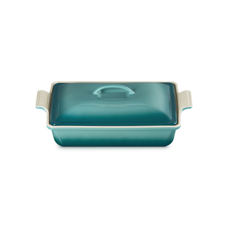 Le Creuset Stoneware Heritage Rectangular Covered Casserole, 4 Qt. - Blue Riviera