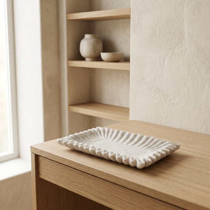 Plateau cannelé, 12" W x 8" D x 1.5" H