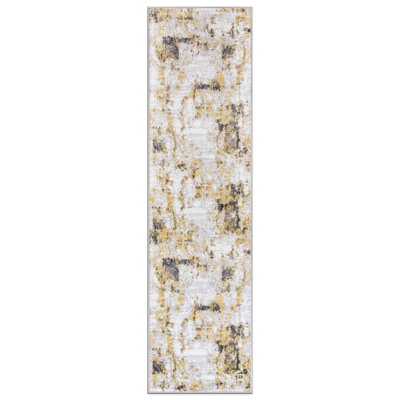 Stelia Abstract Gray/Yellow/Ivory Area Rug